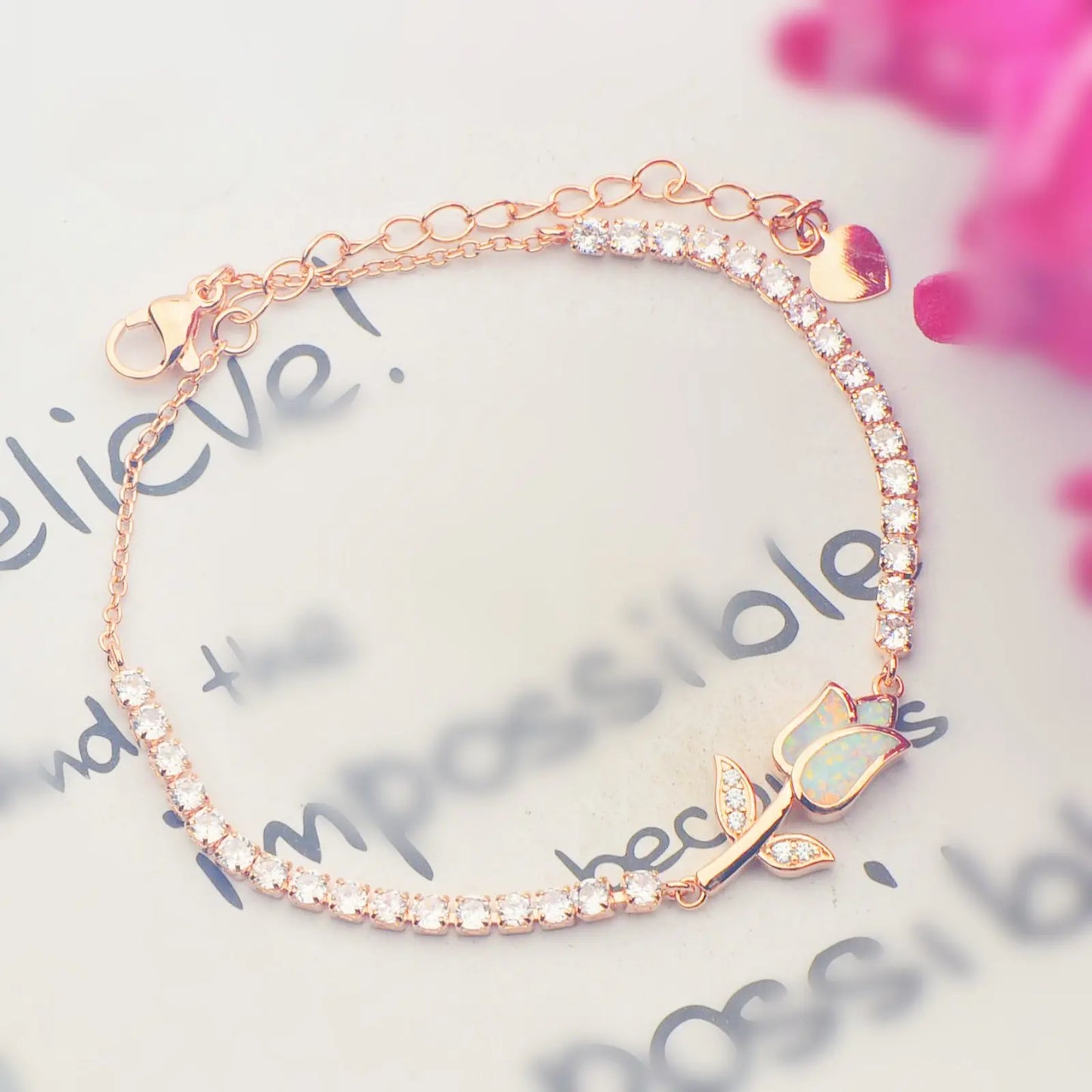 Bohemian Hawaiian Opal Brass Beaded Bracelet-Trendy Exquisite Flower Egg Gem Design Fashion Jewelry for Women