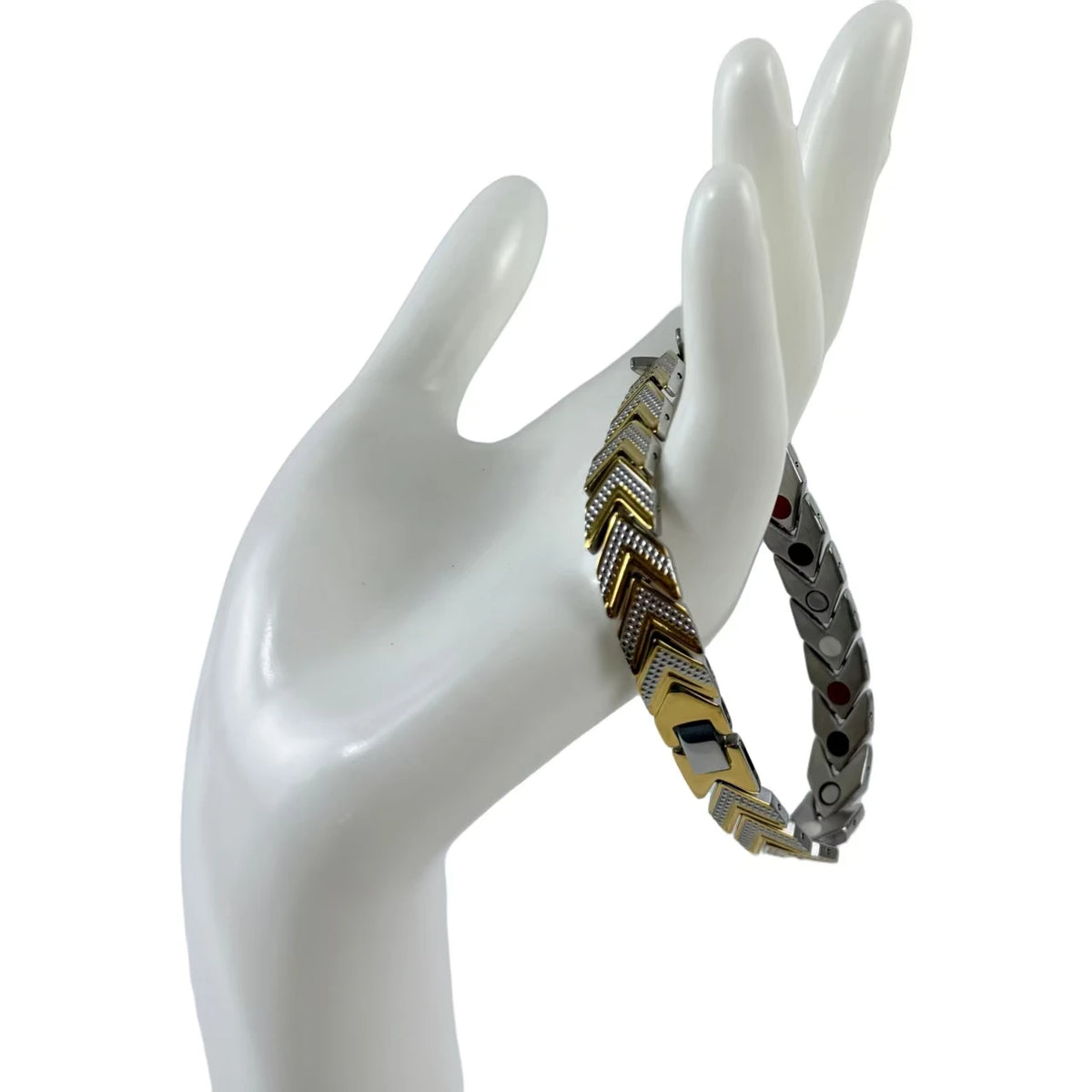 Men's Germanium Titanium Steel Magnetic Bracelet for Hand Arthritis Pain Relief and Health Protection