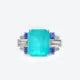 MuShan Jewelry Factory S925 Silver 4 Carat Artificial Gemstone Rectangular 8*10 Ring High Carbon Diamond Light Luxury Ring