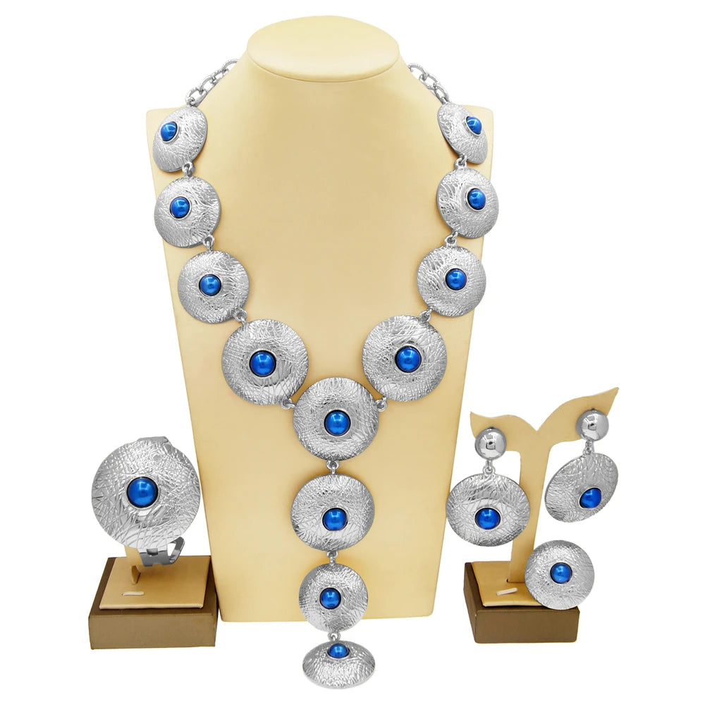 Zhuerrui Women Wedding Party Nigerian Jewellery Sets Bridal Luxury Jewelry Set Italian Silver Color Jewelry Sets H00505