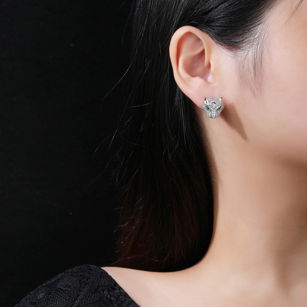 MUSHAN Jewelry Factory S925 Sterling Silver Stud Earrings High End Electroplated Gold High Carbon Diamond Jewelry
