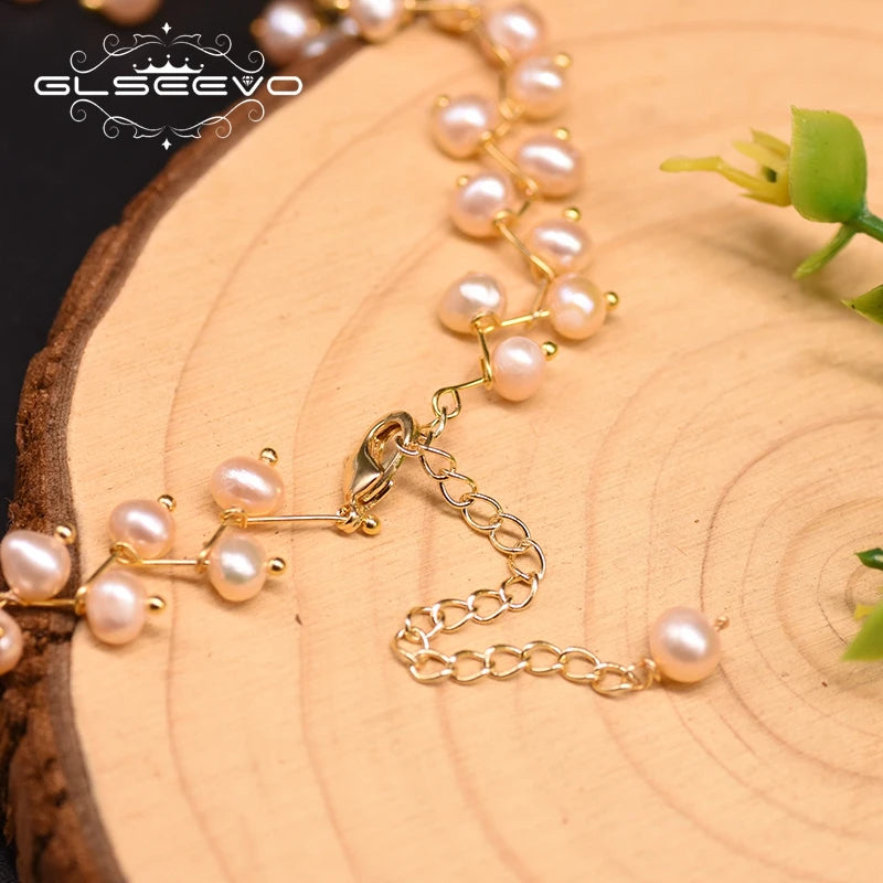 Natural Fresh Water Pearl Double Layer Choker Necklace for Women Engagement Party Gifts