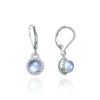 ArtistA Sparkling Star Element Mysterious 925 Sterling Silver Moonstone Stud Earrings Halo Genuine Natural Moonstone Drop Earrings