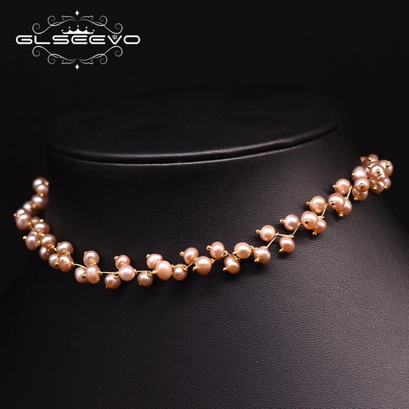 Fashion Natural Fresh Water Pearl Double Layer Necklace for Women Wedding Gift Handmade Necklace