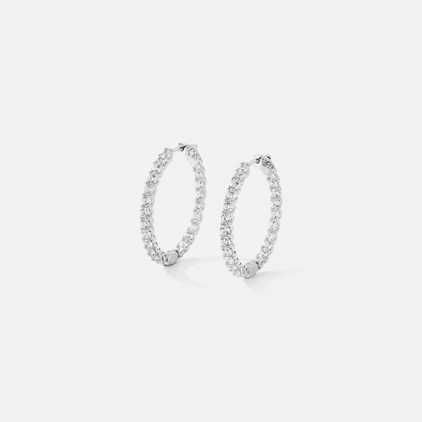 MUSHAN Jewelry Factory Large Circle Earrings Pure Silver Earrings Cross Border Bestsellers Set With High Carbon Diamonds