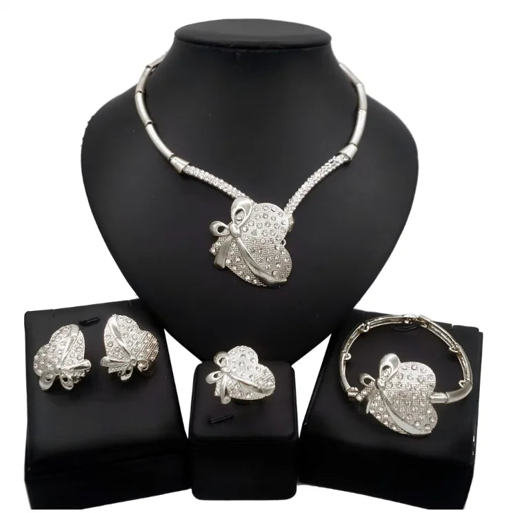 Zhuerrui Women Wedding Party Nigerian Jewellery Sets Bridal Luxury Jewelry Set Italian Silver Color Jewelry Sets HC10024