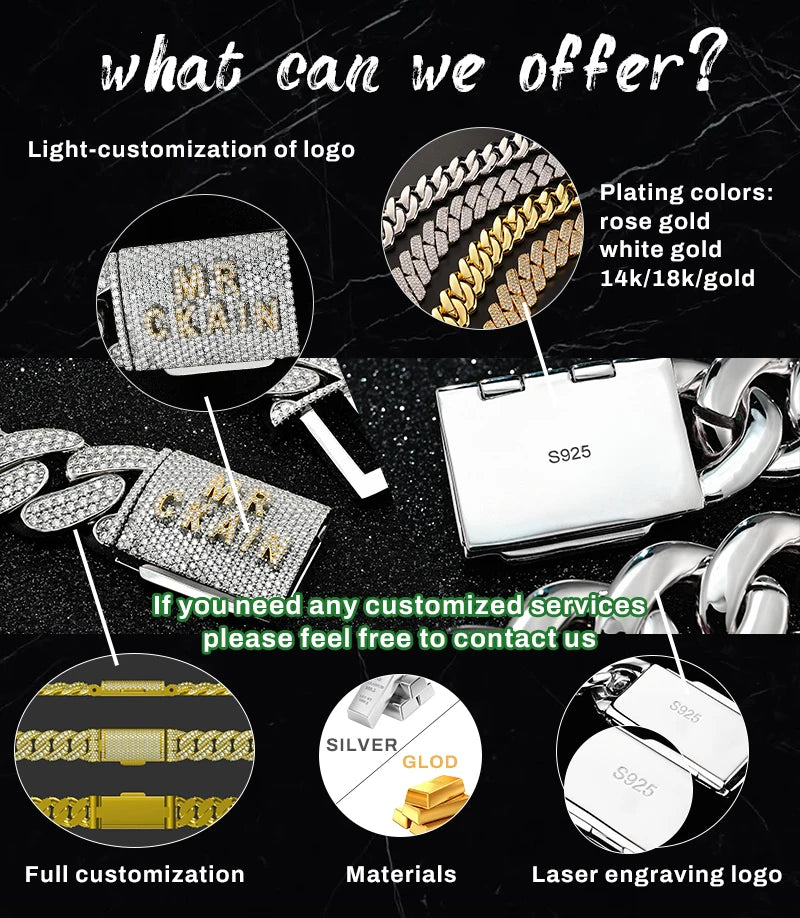 REBEL Iced Out 15mm Width Bling Cuban Chain Silver Plated Brass Setting 5A CZ Stones Hip Hop Fashion Necklace for Rappers
