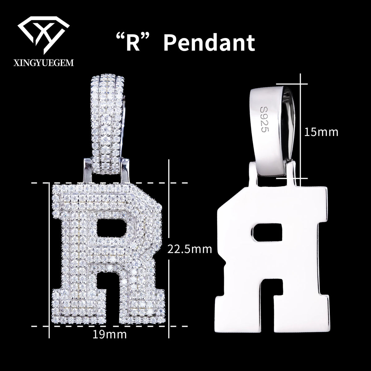 ArtistA Custom Hip Hop Fine Jewelry 925 Sterling Silver White Gold Plated GRA Certified Brilliant Cut Moissanite Pendant