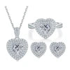 ArtistA Custom 925 Sterling Silver Moissanite Ring Earring and Pendant Necklace Set Matching Bridal Mothers Day Jewelry Set for Women