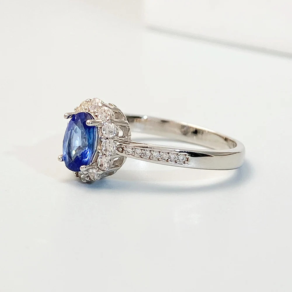 Gioiellieri Natural Tanzanite Ring for Engagement with 925 Sterling Silver December Birthstone Blue Gemstone Fine Jewelry Luxury Wedding