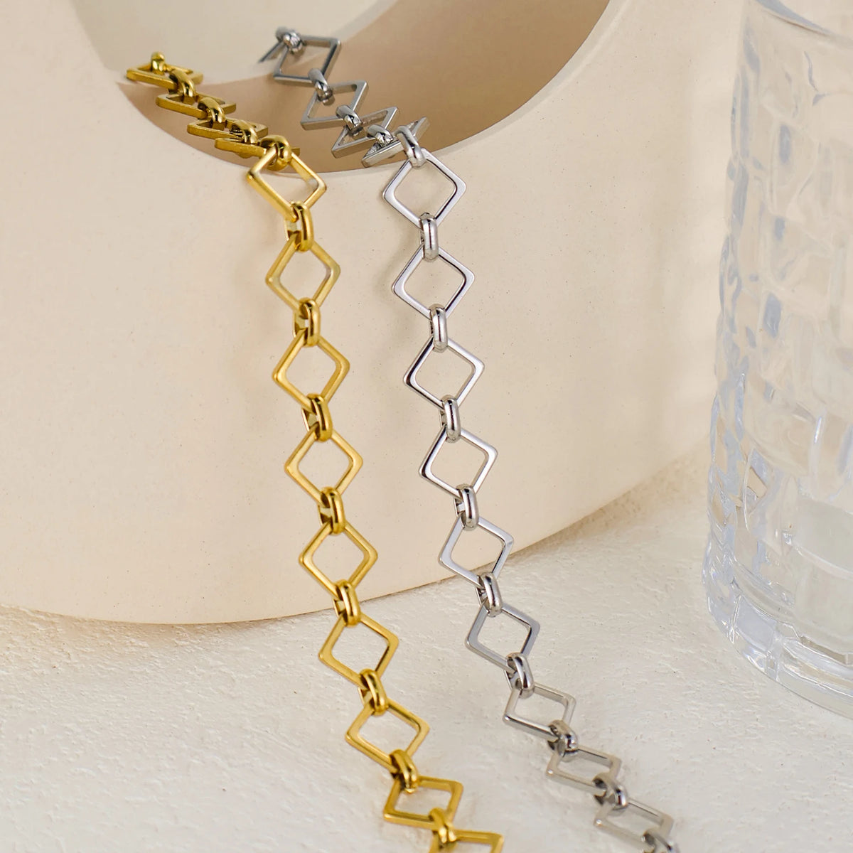 FASHIONISTA Non Tarnish Waterproof Choker Women Stainless Steel Chain Jewelry Making PVD Gold Plated Chunky Necklace DIY Handmade Link Chain