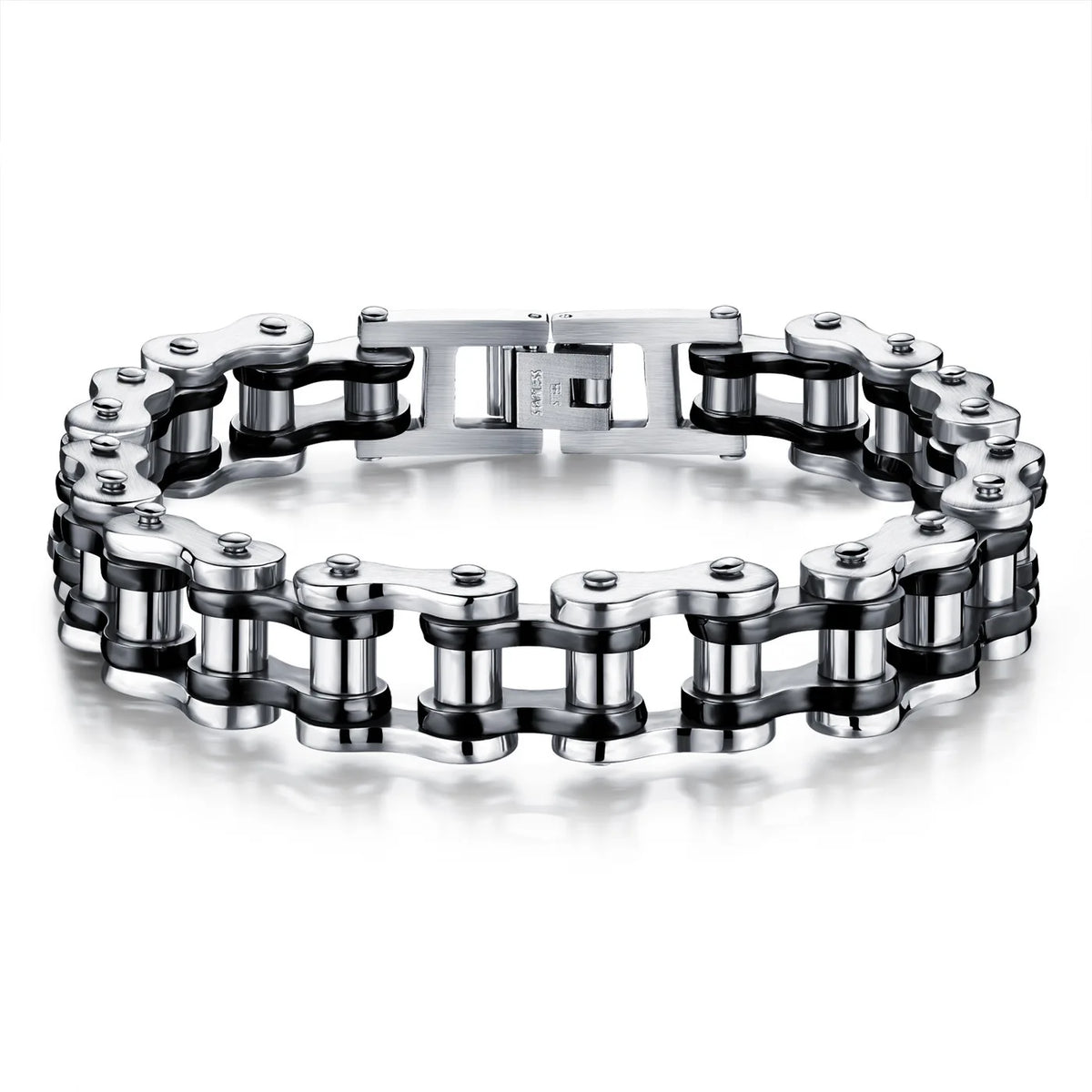 S&S Private Label Unisex Chain & Link Bicycle Motorcycle Bracelet Fashion Stainless Steel Natural Stone Trend Rock Personalized
