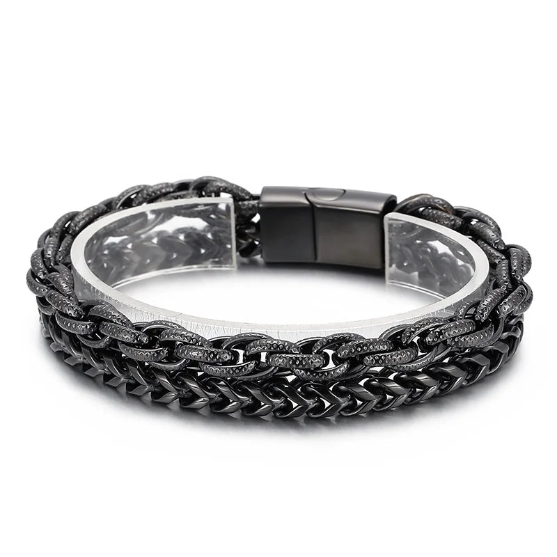 KALEN Hip Hop Panzerkette Edelstahl Herren Armband With Magnetverschluss Aus Edelstahl