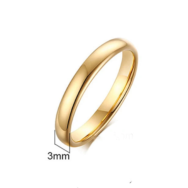 REBEL Polished Gold-Plated Tungsten Carbide Ring
