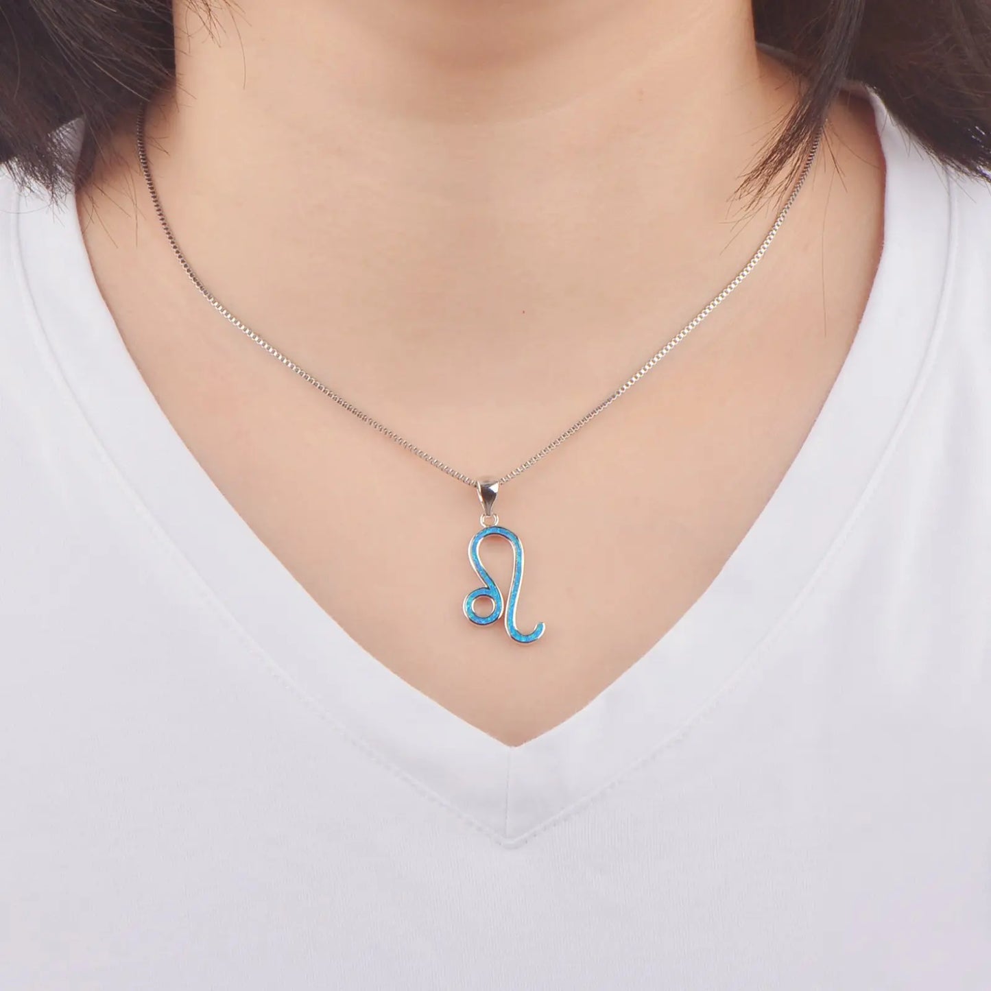 Modern Swirl Geometric Necklace Aobao Opal Inlaid Pendant Fashion Jewelry