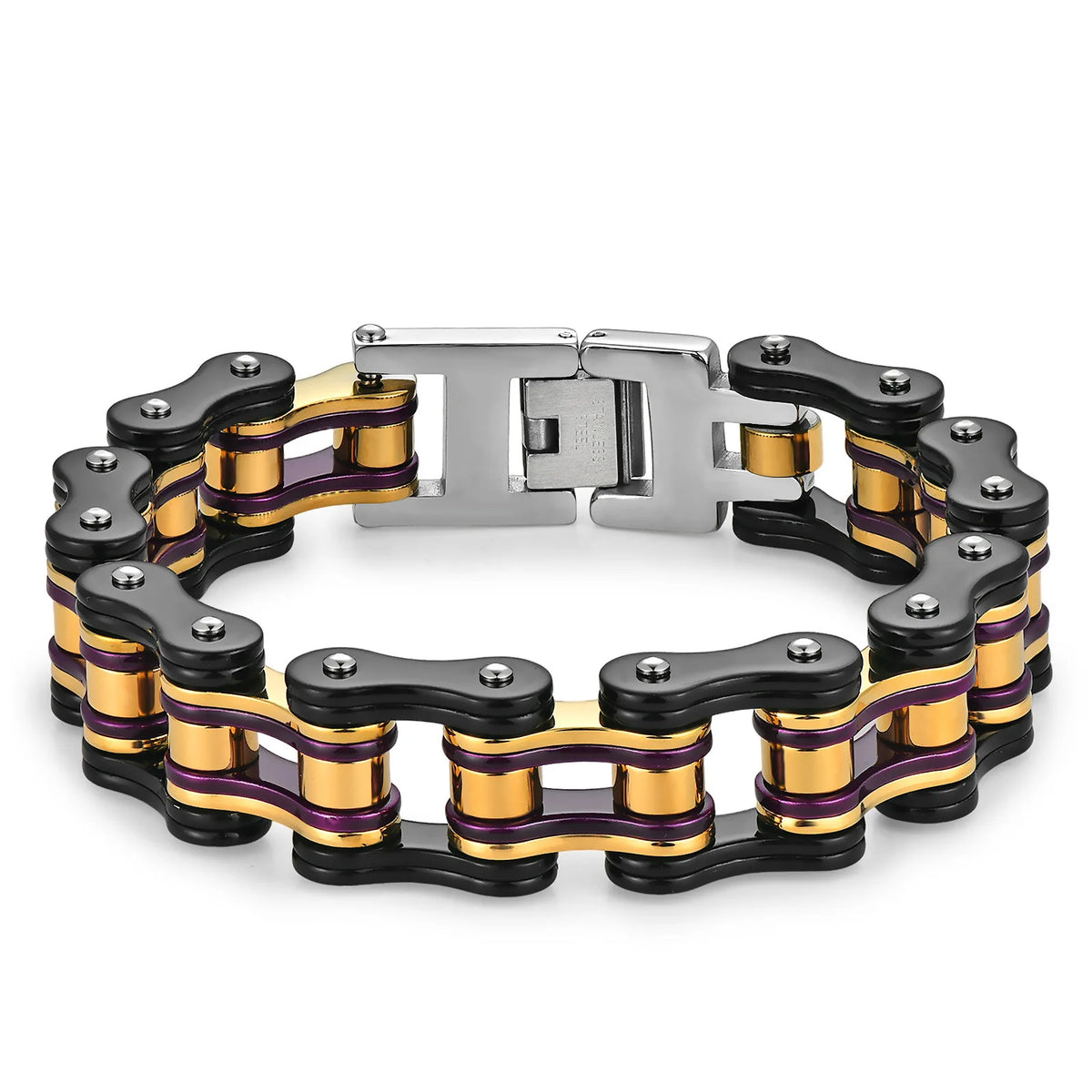REBEL For High-End Stainless Steel Motorcycle Chain Biker Bracelet Simple Rock Men's Fashion Jewelry