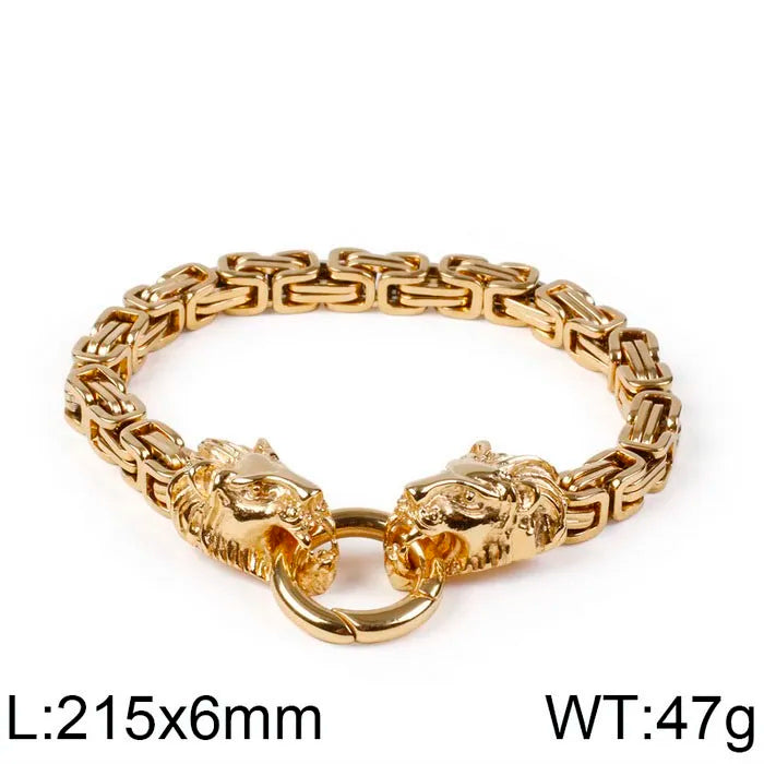 KALEN Domineering Lion Bracelet Stainless Steel Men's Bracelet