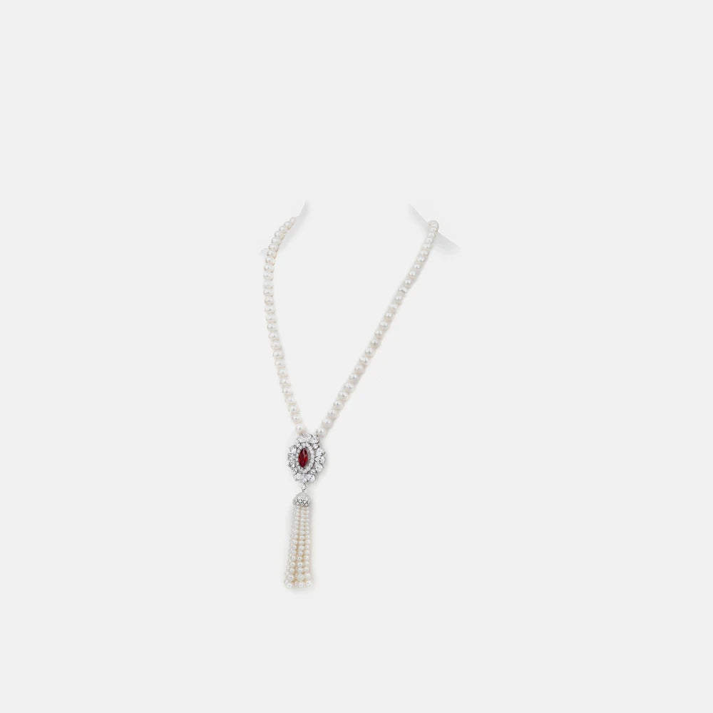 MUSHAN Jewelry Factory S925 Silver Natural Freshwater Pearl High End and Elegant Women Tassel Necklace Sweater Chain Bestseller