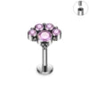 G23 ASTM F136 Titanium Ring CZ Colorful Zircon Lip Ear Claw Spiral Ear Studs Opal Nose Studs Earrings Body Piercing Jewelry