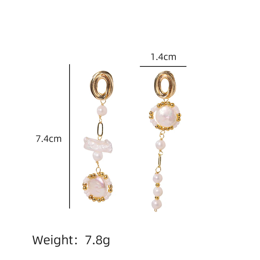 Natural Freshwater Baroque Pearl Earrings Korean Style Women Luxury Jewelry Fashion Ladies and Girls Gift GE1525