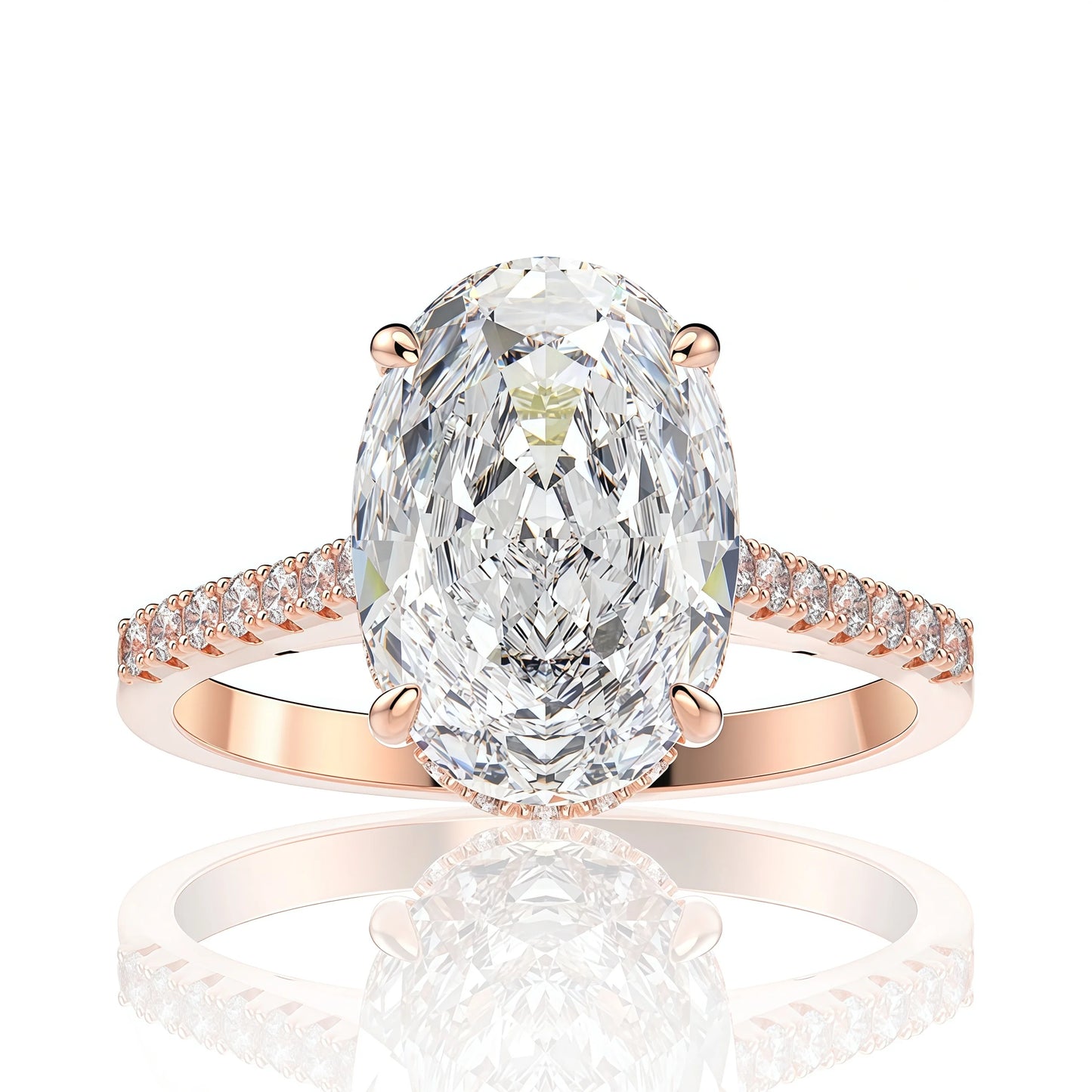 MUSHAN Jewelry Factory 925 Silver Ring 4CT High Carbon Diamond 9*13mm Oval Zirconia Jewelry Rings Engagement and Wedding Bands