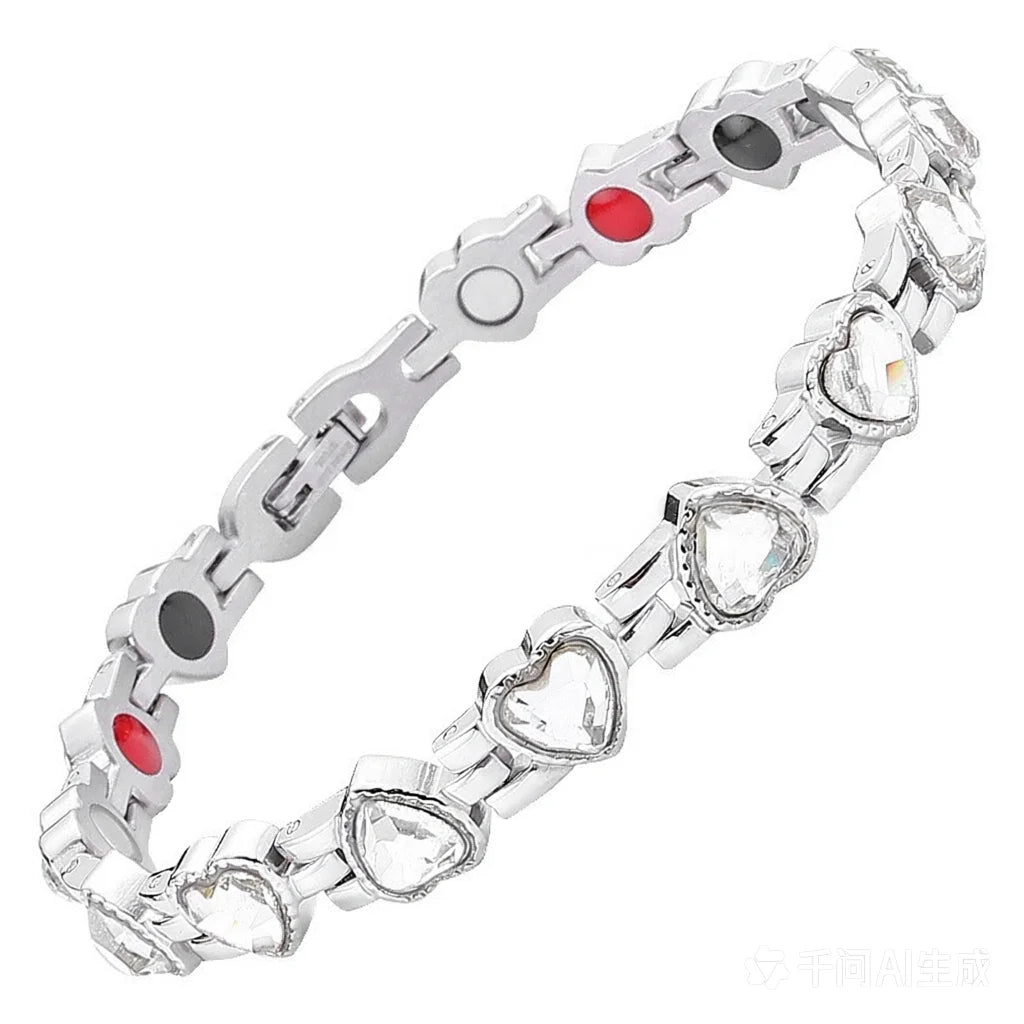 NewLife - Magnetic Heart-Cut Gold-Tone Link Bracelet