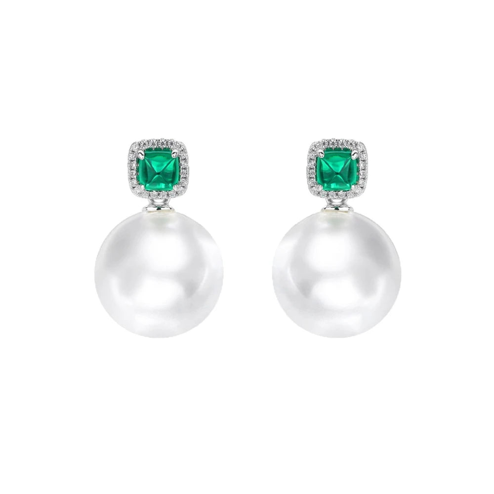 MUSHAN Jewelry Factory S925 Sterling Silver Stud Earrings Set With Beaded Beads and High Carbon Diamond Earrings for Women
