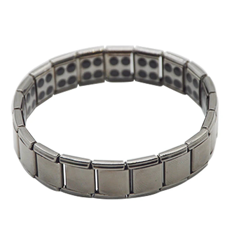 Japanese Trendy Hook Design Anti-radiation Magnetic Germanium Health Black Stainless Steel Bracelet for Anniversary