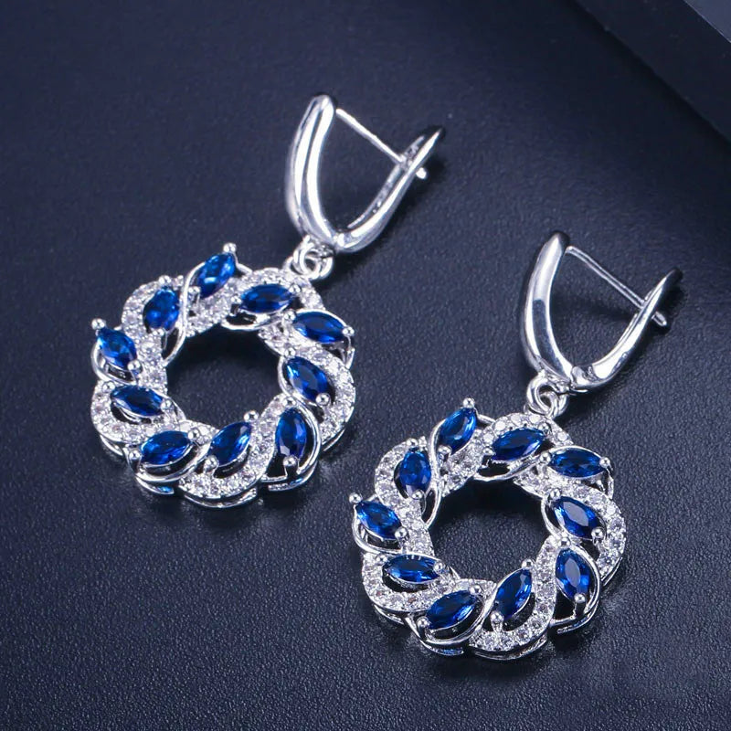 Gemfiori 2022 New Trendy Bridal 925 Silver Drop Earrings Zirconia Dangle Jewelry for Women's Wedding Giftable and Stylish