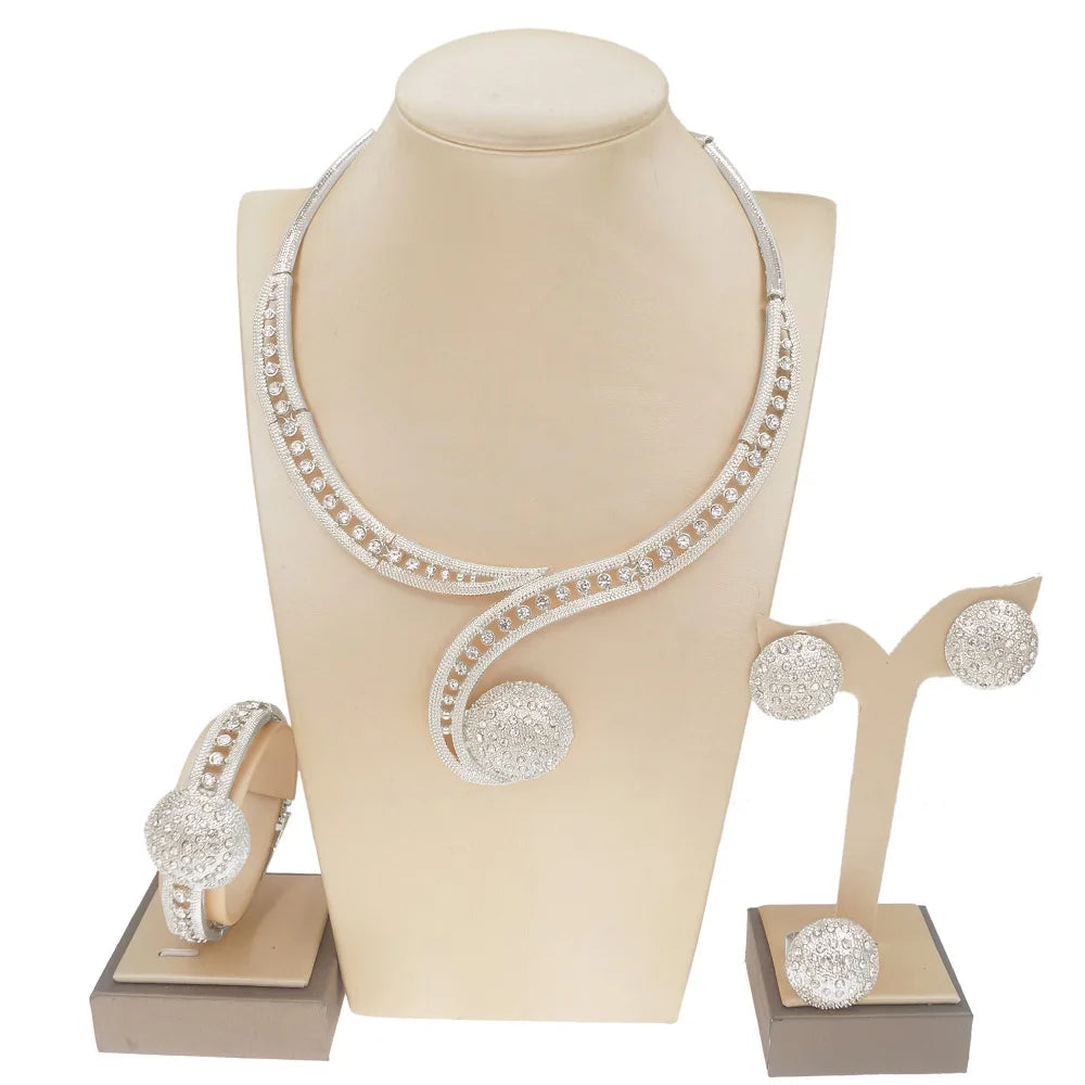 Zhuerrui Italian Gold Plated Jewelry Sets High Quality Brazilian Gold Jewelry Set Necklace Bracelet Chain Jewelry Set HC10022