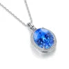 Gemfiori 925 Sterling Silver Exquisite Jewelry Oval Shaped Gemstone Pendant Necklace Laboratory-grown Emeralds Material Can Be Customized