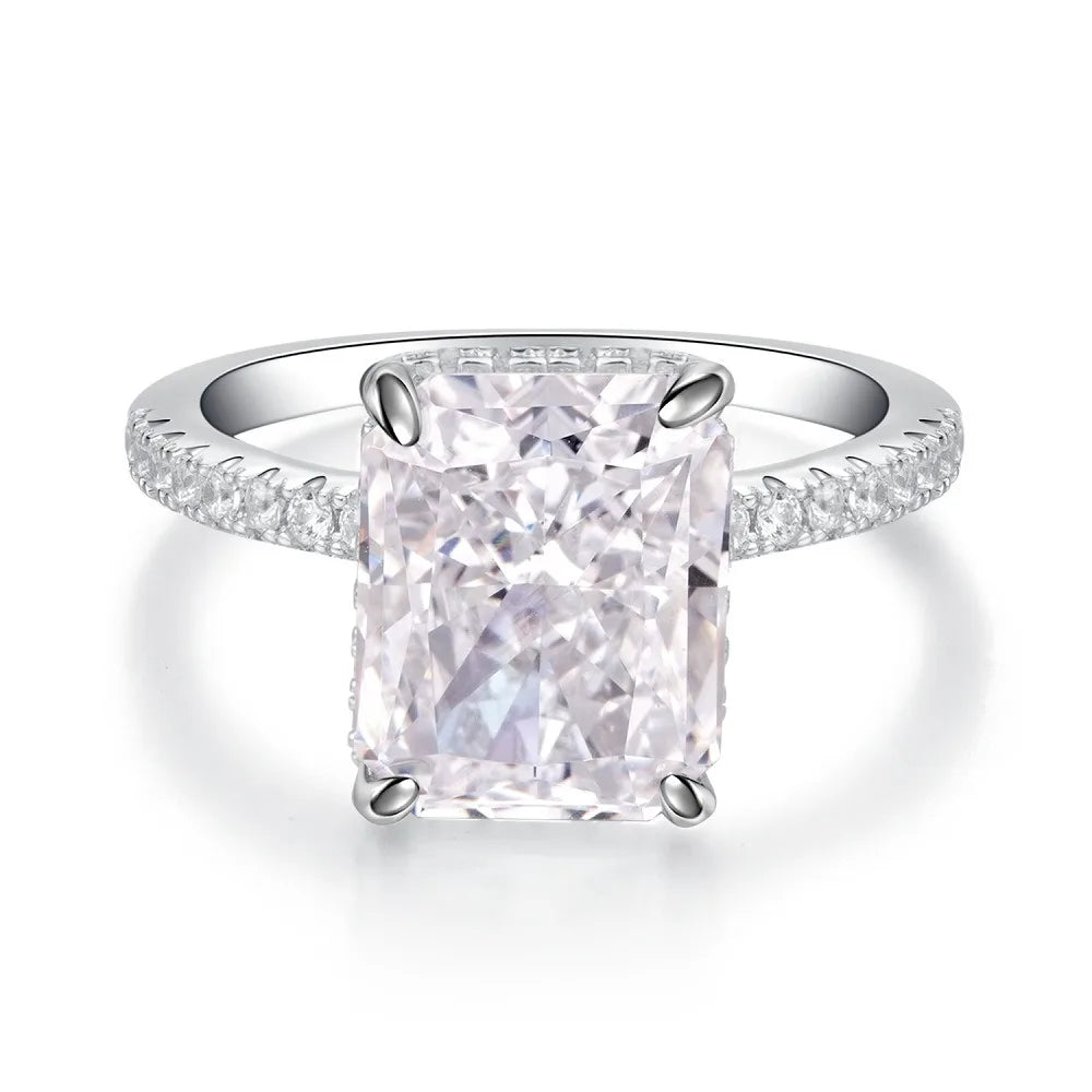 Waterproof Women 925 Sterling Silver Iced Out 5A Zirconia Ring Engagement Anniversary Candy Colors Rings Jewelry Supplies
