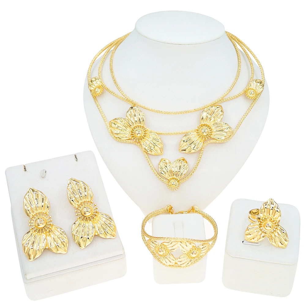 Zhuerrui Italiano Gold Designs Women Jewellery Set Party Fine Costume Jewelry Set Luxury Big Necklace Jewellery Sets X0010730