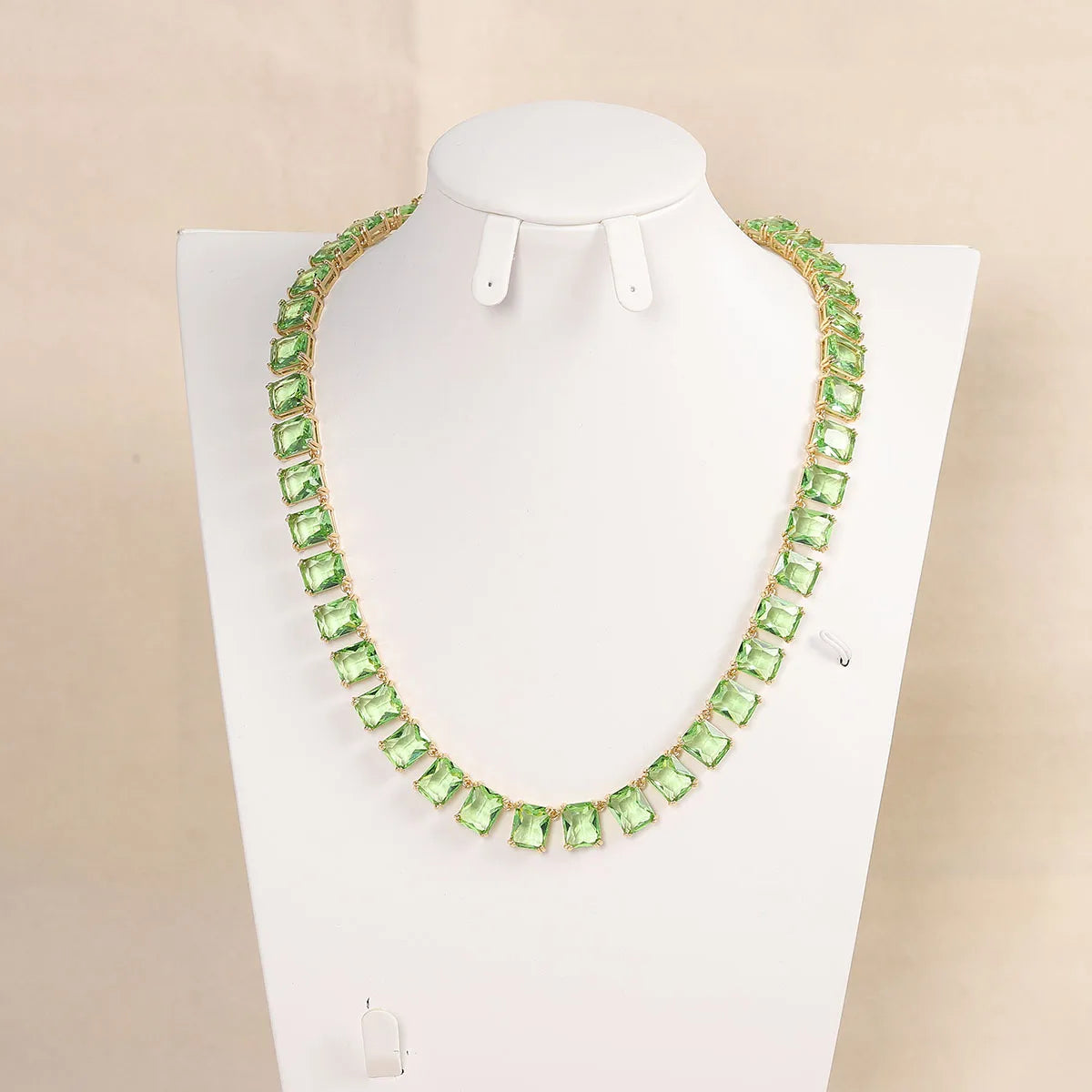 S&S Rectangle Crystal Tennis Chain Choker Necklace — Blue, Red, Green & Multi | S&S Collection