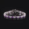 ArtistA Abiding OEM ODM Colored Gemstone 5MM 7IN 11g 925 Silver Garnet Citrine Peridot Topaz Natural Gemstone Tennis Bracelet