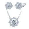 Nebula Jewelry Set 925 Sterling Silver Moissanite Pendants Charms Necklace Stud Earrings