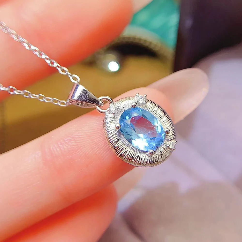 Gioiellieri Sterling 925 Silver Rhodium Plated Natural Topaz Luxury Trendy Custom Indian Birthstone Jewelry Pendant for Women