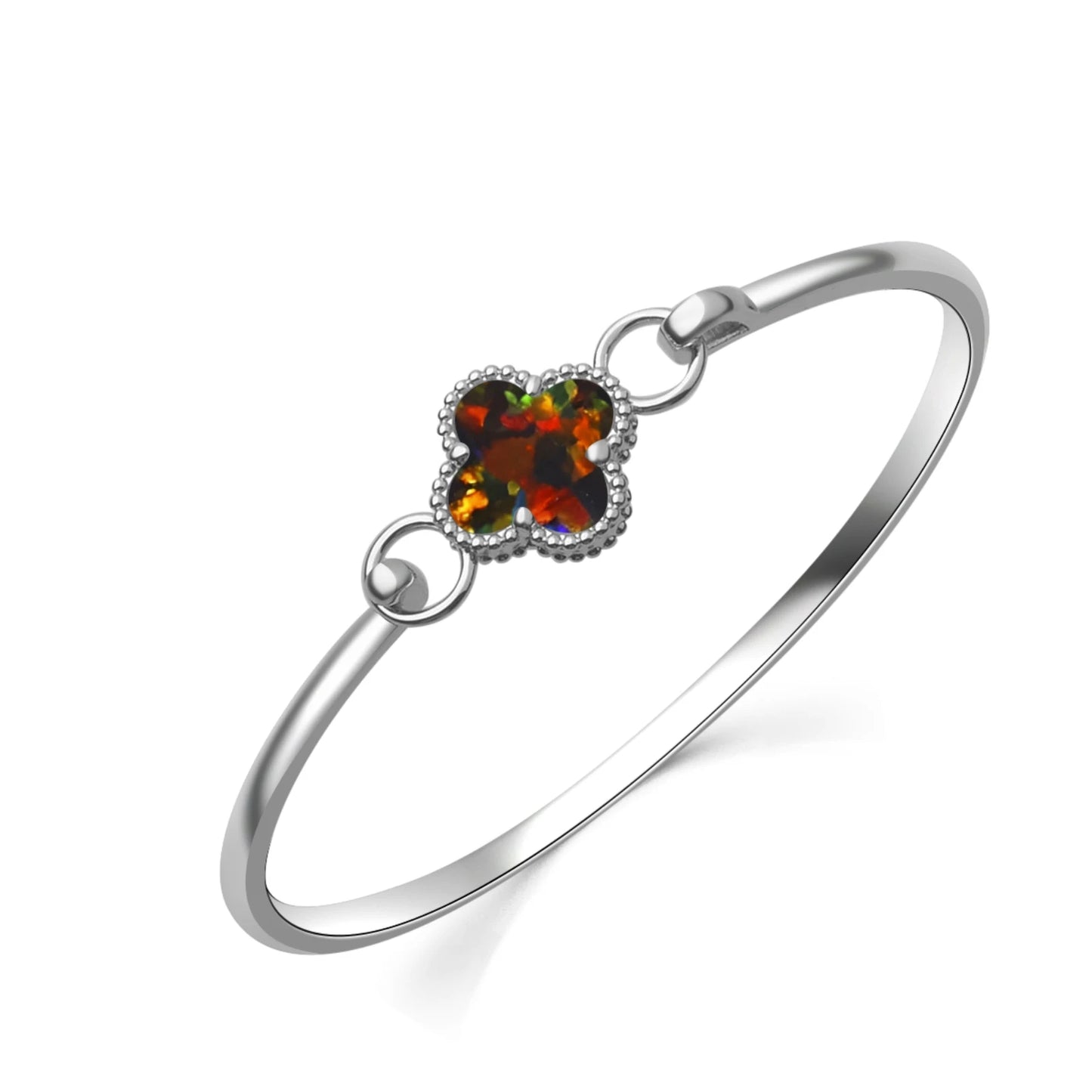 Opal Hawaii Auboo Leaf Bracelet Plated Women's Trendy Cuff Bracelet Handmade Inlaid Opal for Anniversary Wholesale