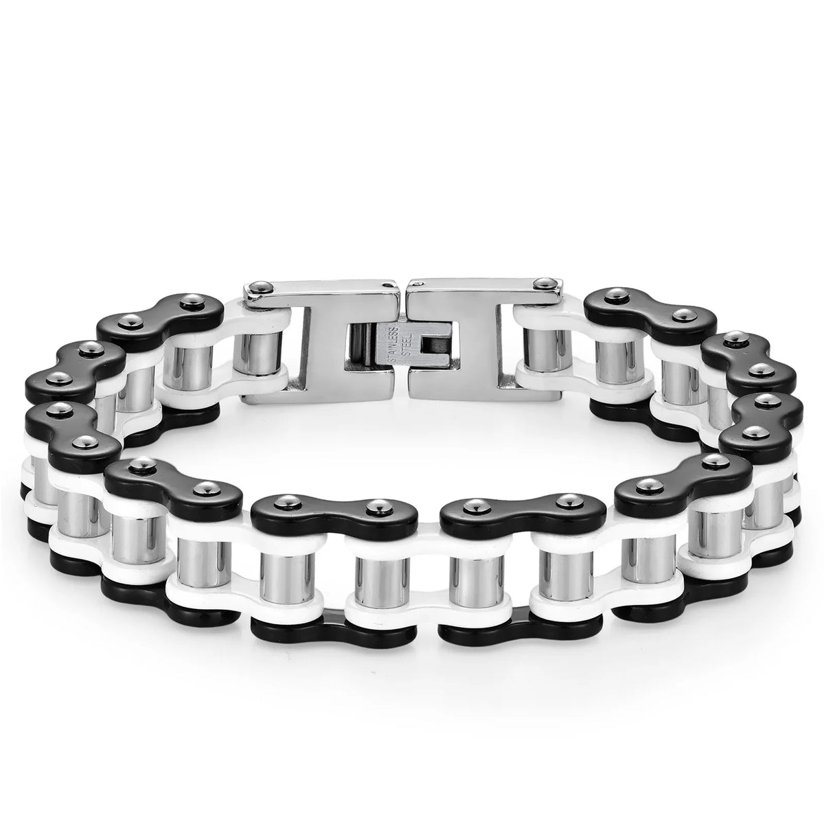 REBEL Stainless Steel Waterproof Anti Non Tarnish Personalized Hip Hop Fine Fashion Jewelry Punk Men's Biker Chain Bracelet