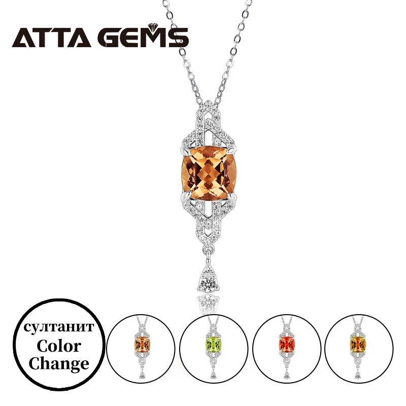 Diaspore Zultanite Jewelry Sets 925 Sterling Silver Color Change Sultanite Pendant Earrings for Women Gemstone Wedding New