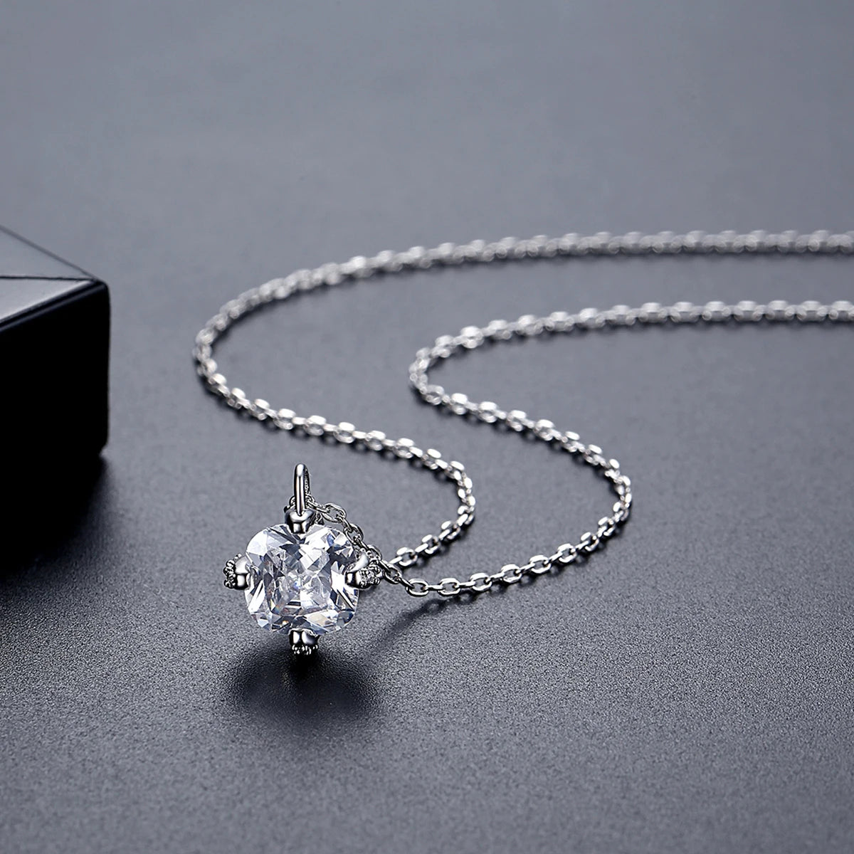 S&S Rhodium Plated Geometric Zircon Necklace & Earring Set – Collection