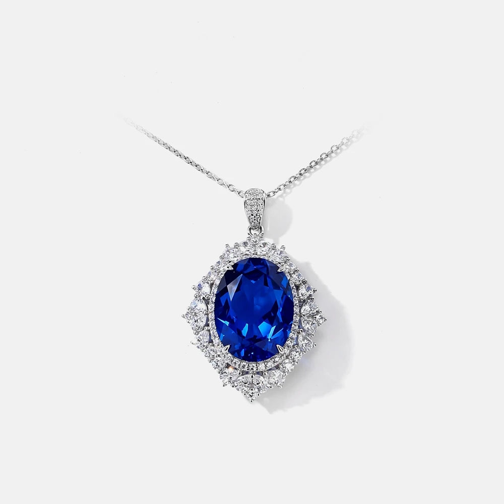 MUSHAN Women's S925 Sterling Silver Pendant Necklace Electroplated White Gold Luxury High-End Wedding Anniversary Parties