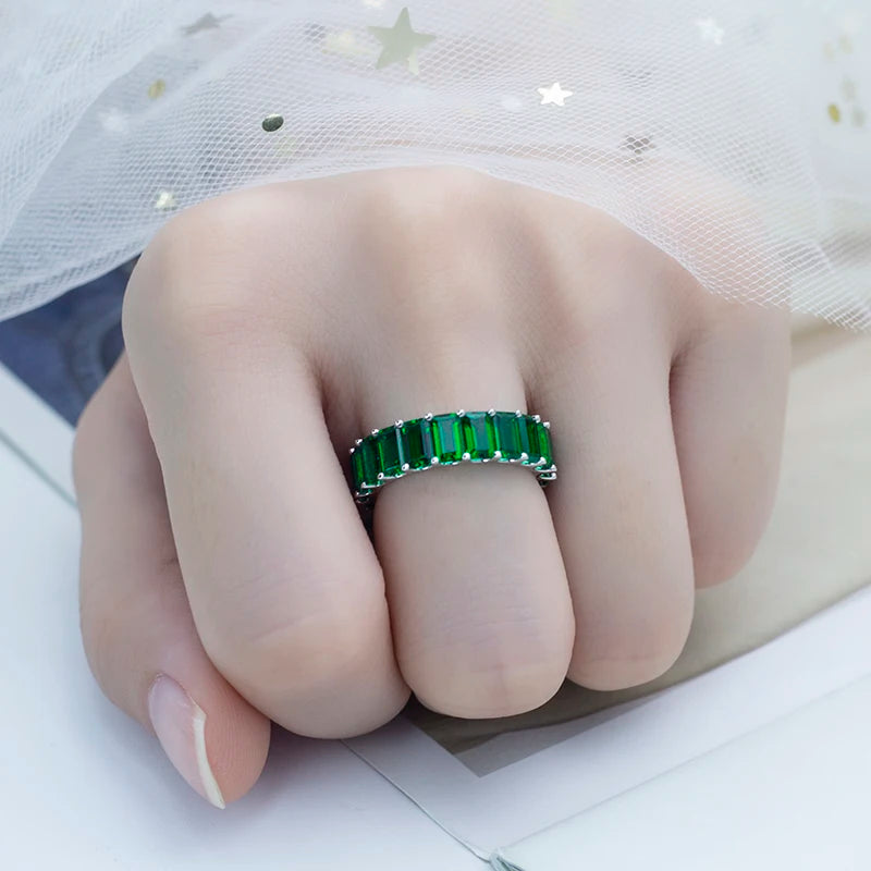 Messi Gems 2022 Trendy Ring Emerald Cut 14k 18k White Gold 5*3mm Lab Grown Zambia Lab Grown Emerald Ring for Women