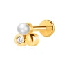 S&S Stainless Steel Gold Flat Back Labret Stud | Zircon | 10 Designs