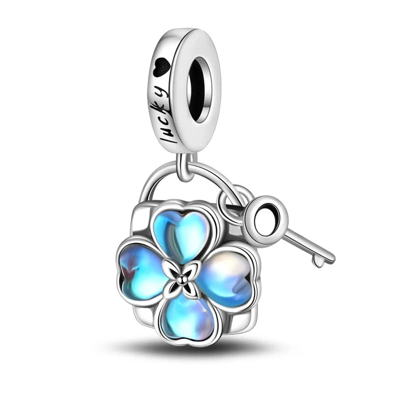 S&S Four Leaf Clover Zircon & Enamel 925 Silver Jewellery | Rings, Earrings, Bracelet & Pendant | S&S Collection