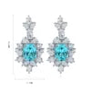 Gemfiori Vintage Colombian Lab Grown Emerald Green Dangle Earrings Women Silver 925 Wedding Engagement Bridal Ladies Pendant Earrings