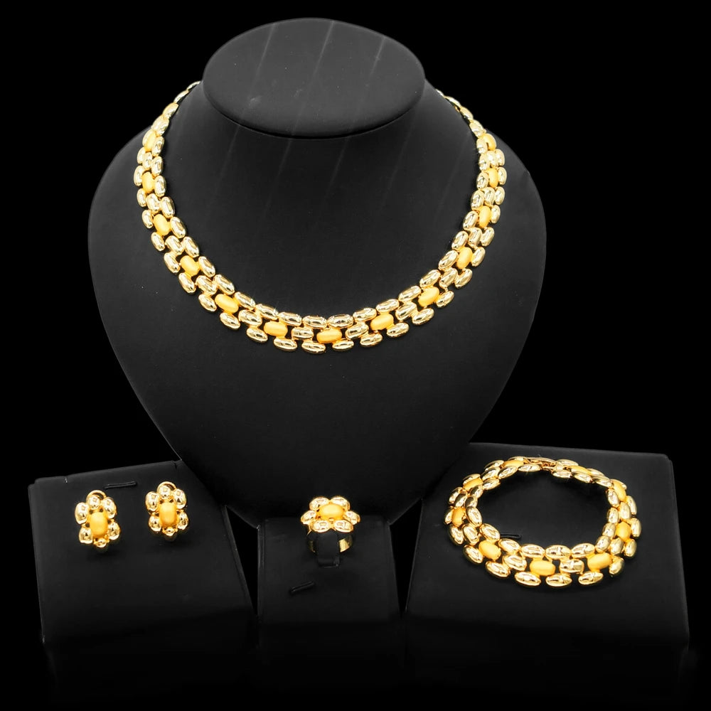 Zhuerrui Italian Symbol Design Jewelry Sets Beautiful Wedding Nigerian Woman Luxury Jewelry Set Gold Plated Jewellery HN21030814