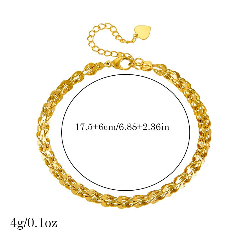 Gold Chain Necklace & Bracelet Jewellery Set | Classic Everyday Luxury Fashion Set