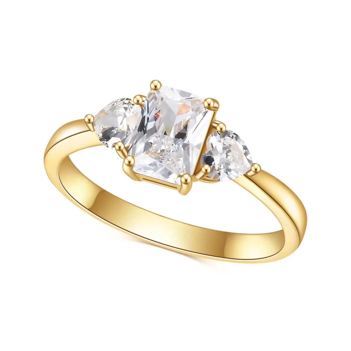 ArtistA Abiding Delicate Women Jewelry Three Stone 925 Sterling Silver Citrine Cz Lab Pink Sapphire Yellow God Plated Engagement Ring