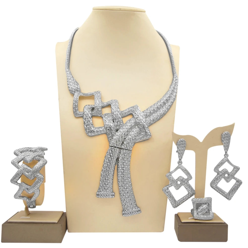 Zhuerrui High Quality African Jewelry Sets Italian Gold Plated Jewelry Set Fashion Lady Dubai Style Jewellery Sets H00436